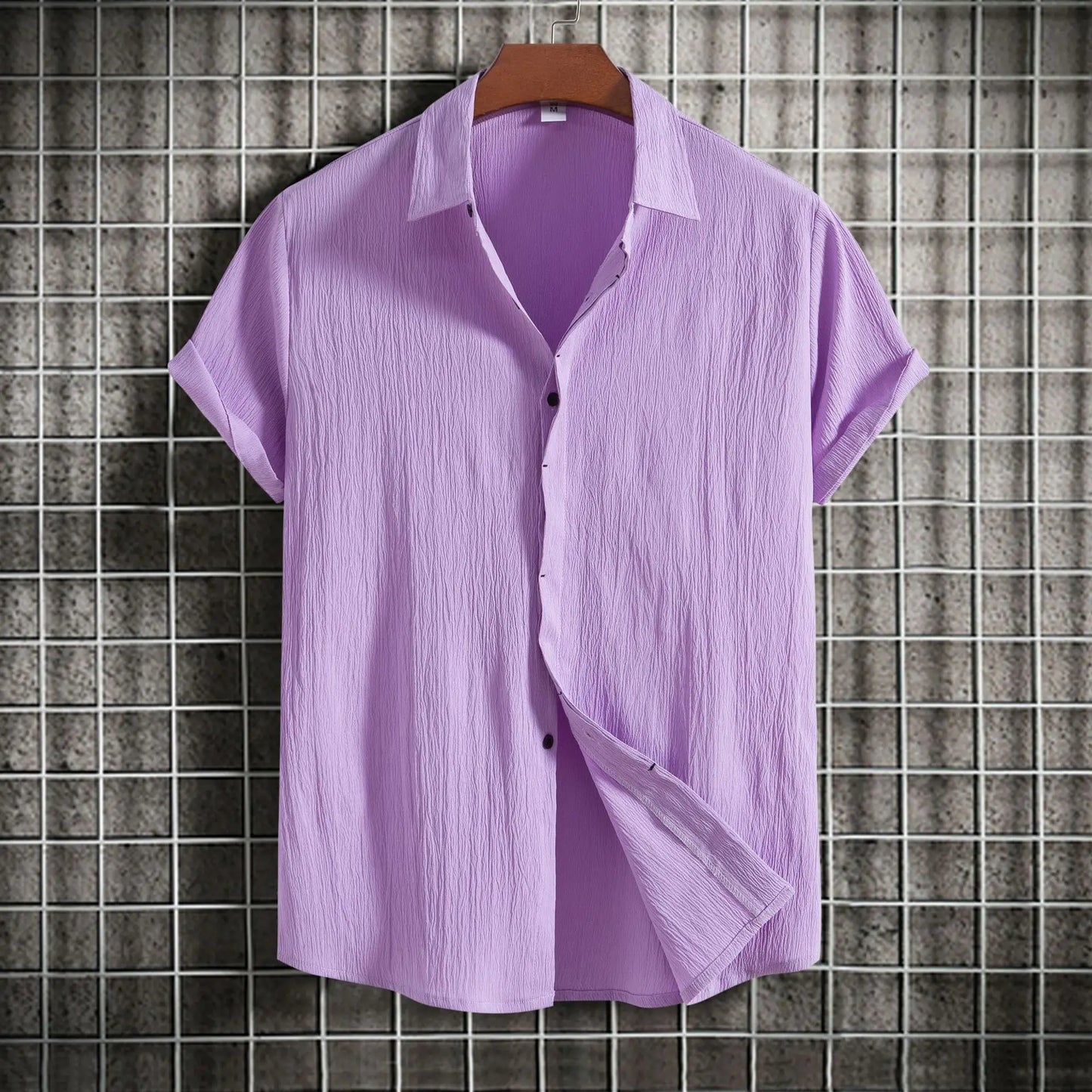 Wholesale Breathable Soft Summer Casual Short Sleeve Button Up Shirt Men