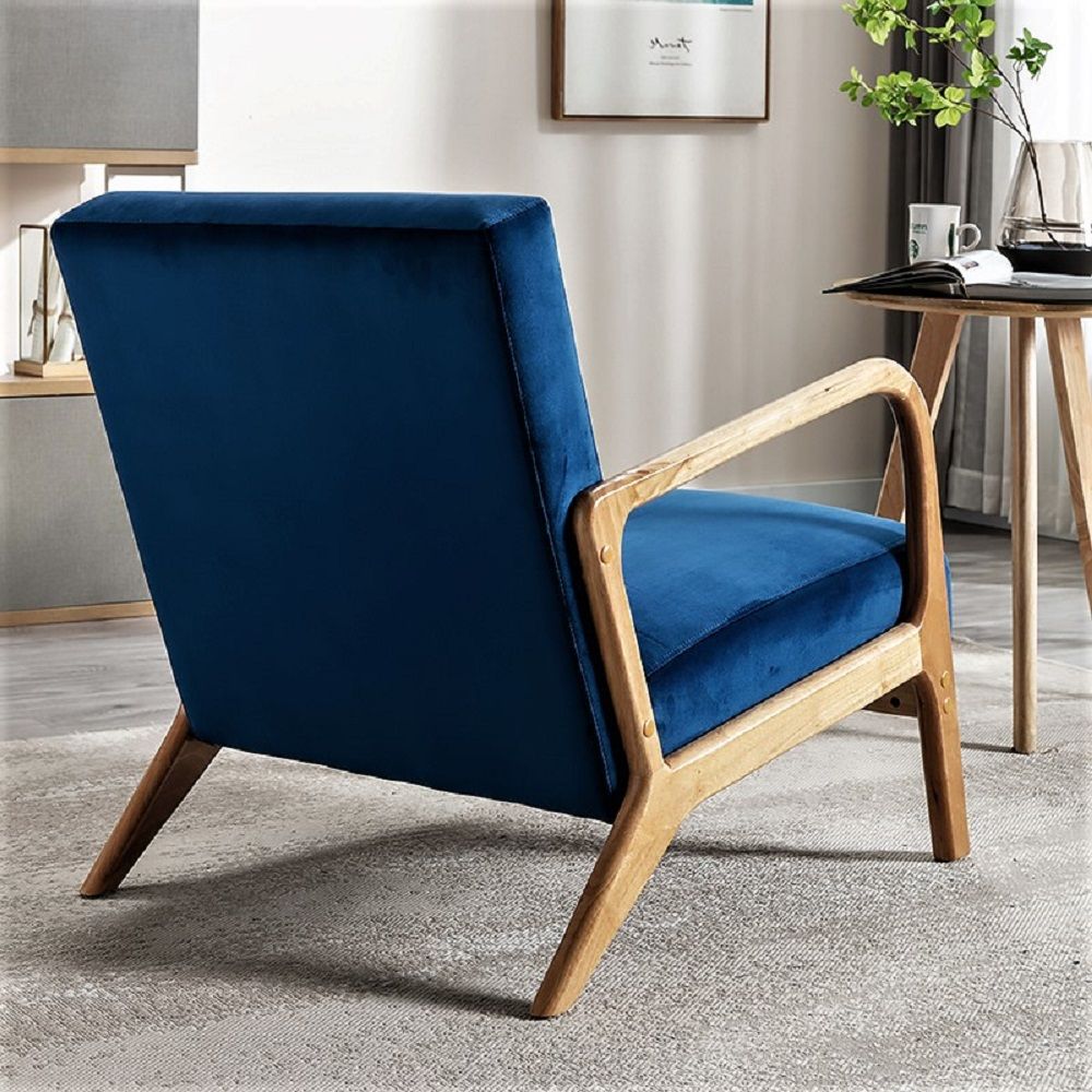 Classic Mid-Century Modern Accent Chairs, Open Framed Armchair With Cushioning- Unique Piece Furniture- {{Product type}}