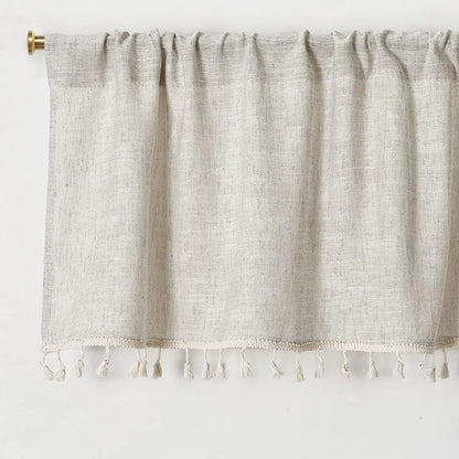 Beige Solid Color Half Curtain - Kia Day Design