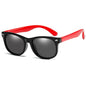 Kids Round Polarized Sunglasses Black Red