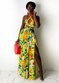 Sleeveless Print Halter Dress for Women - Color M - dress