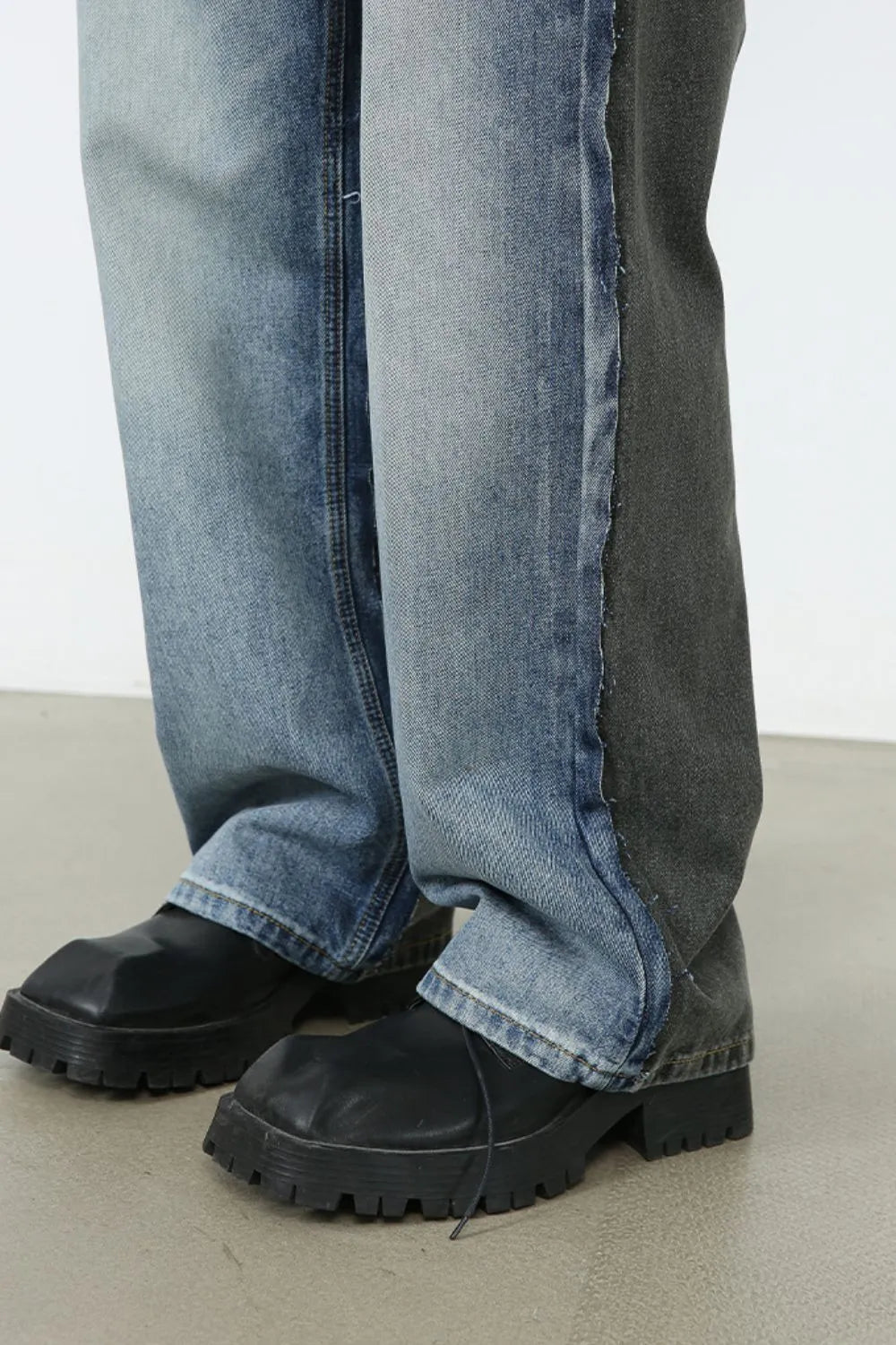 Men's Contrast Loose Fit Jeans - -