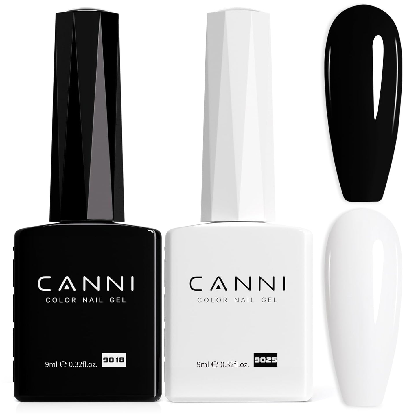 CANNI 2Pcs Hema-Free Black White Gel Nail Polish Set - - nail polish