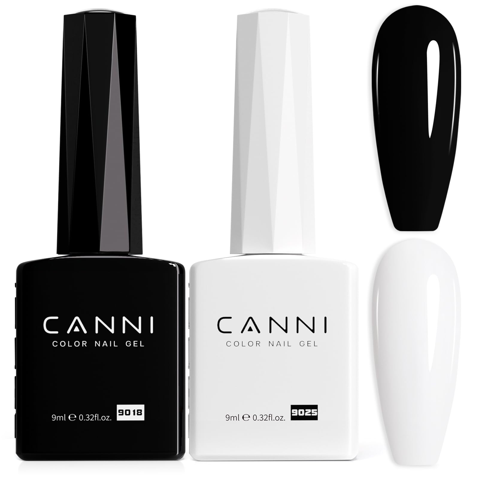 CANNI 2Pcs Hema-Free Black White Gel Nail Polish Set - - nail polish