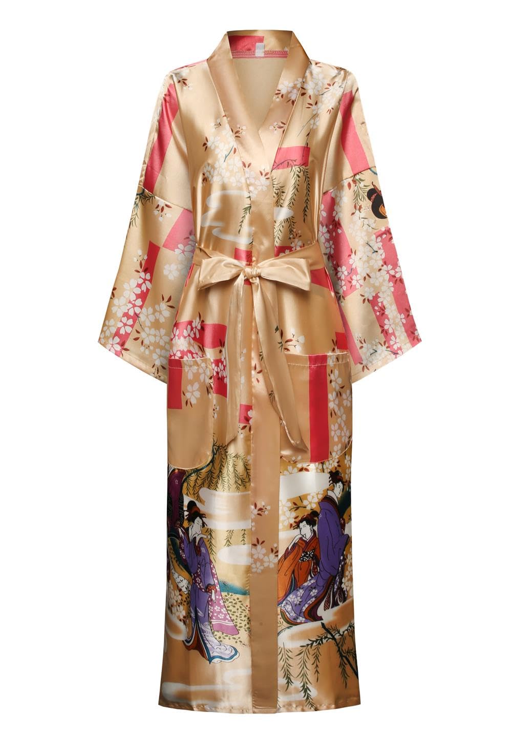 ChicSilk Womens Long Floral Robe - - robe