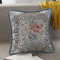 Flower Embroidery Sofa Throw Pillow Pillows & Cushions Blended Jacquard Cover light blue