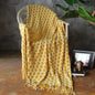 Geometric Knitted Chenille Throw Blanket - Yellow 120x230cm - Blankets