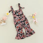 Girls' Floral Print Bell-bottom Pants Jumpsuit- Baby Joy- {{Product type}}