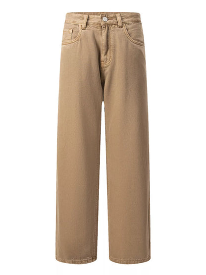 Men's Vintage Wash Wide Leg Jeans - -