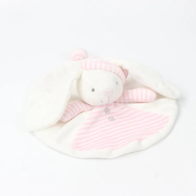 Lovely Rabbit Baby Blanket Plush Animal Head Security Baby Blanket