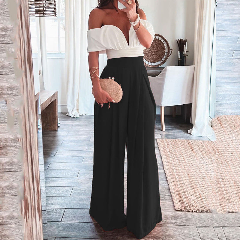Summer Womens Sexy Off-Shoulder Two-Piece Set - - clothing set