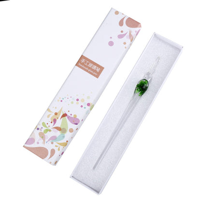 Artisan Glass Pen & Gold Ink Collection - Green - glass pen