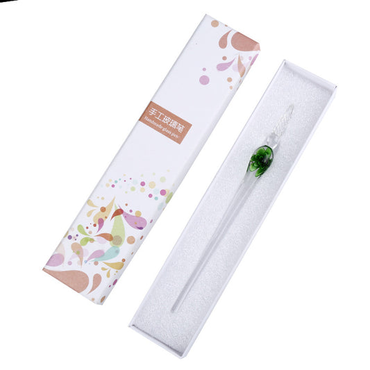 Artisan Glass Pen & Gold Ink Collection - Green - glass pen