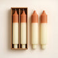Camel & Mint Two-Tone Pleated Taper Candles | Set of 2 - - Candles & Accessories