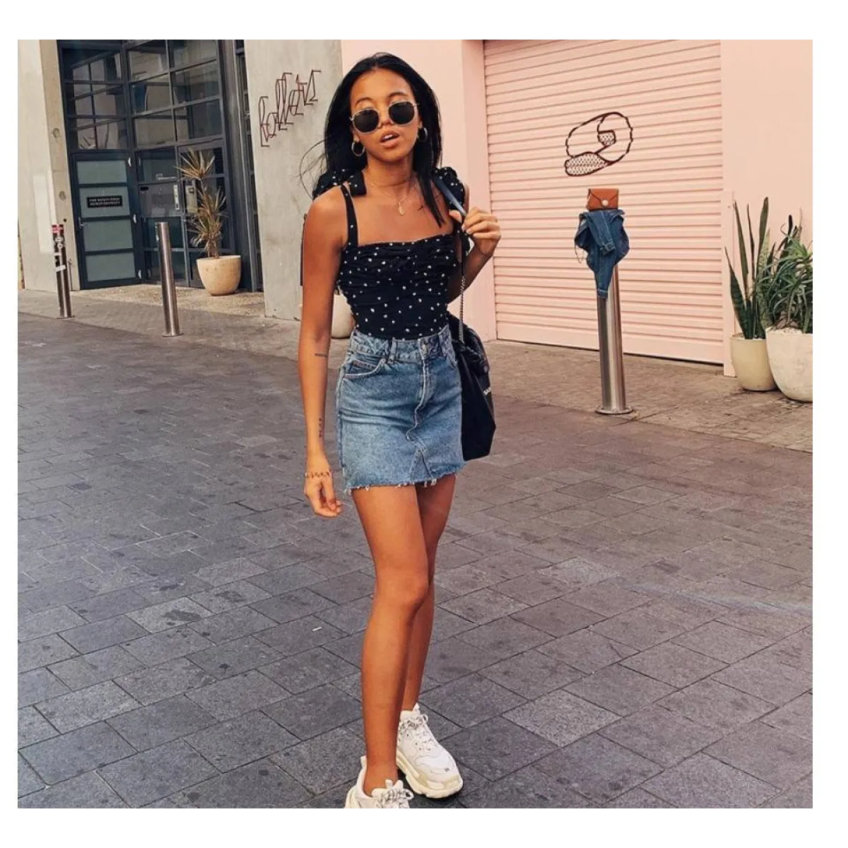 Lace Up Crop Tops - -