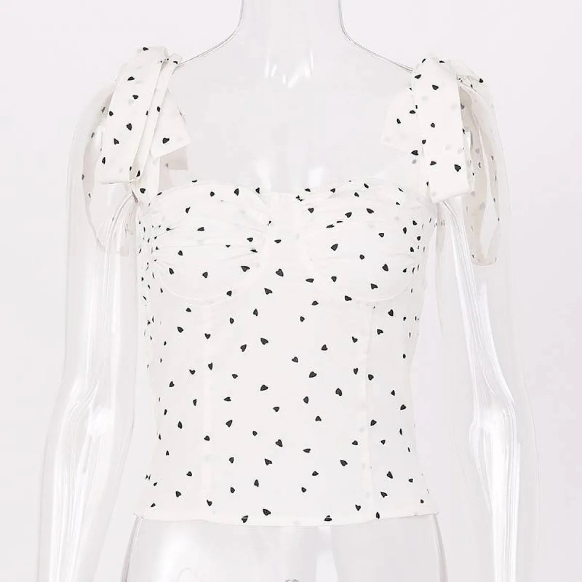 Lace Up Crop Tops - White -