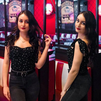 Lace Up Crop Tops - -