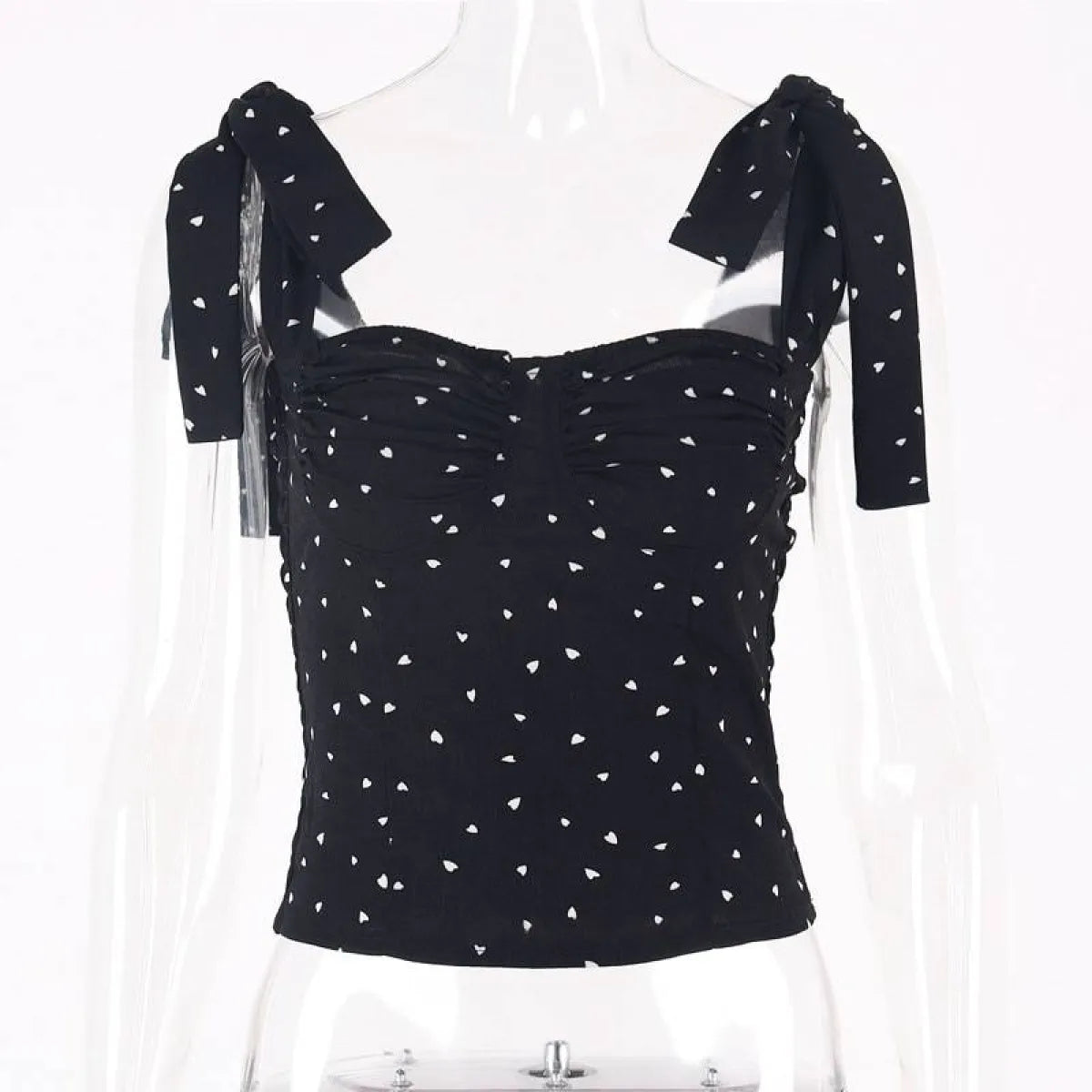 Lace Up Crop Tops - -