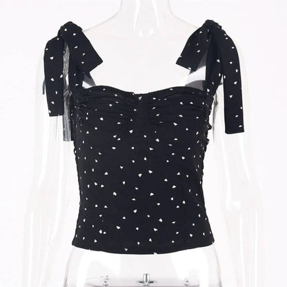 Lace Up Crop Tops - -