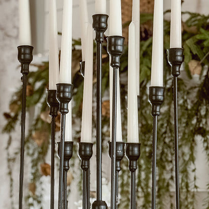 13 Taper Candle Black Iron Candelabra - - General