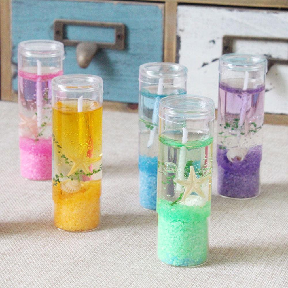 Candle Color Fragrance Smokeless Candle Ocean Shell Jelly Candle Scented Pillar Candles Ocean Scented Candles Long Lasting Blue Candles for Home Scented Candles ForWedding Valentine's Day Christmas - 2pcs - STCN8588JDFHNN