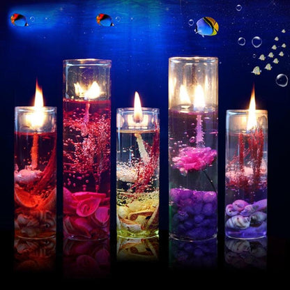 Candle Color Fragrance Smokeless Candle Ocean Shell Jelly Candle Scented Pillar Candles Ocean Scented Candles Long Lasting Blue Candles for Home Scented Candles ForWedding Valentine's Day Christmas - 5pcs - STCN8588JDFHNN