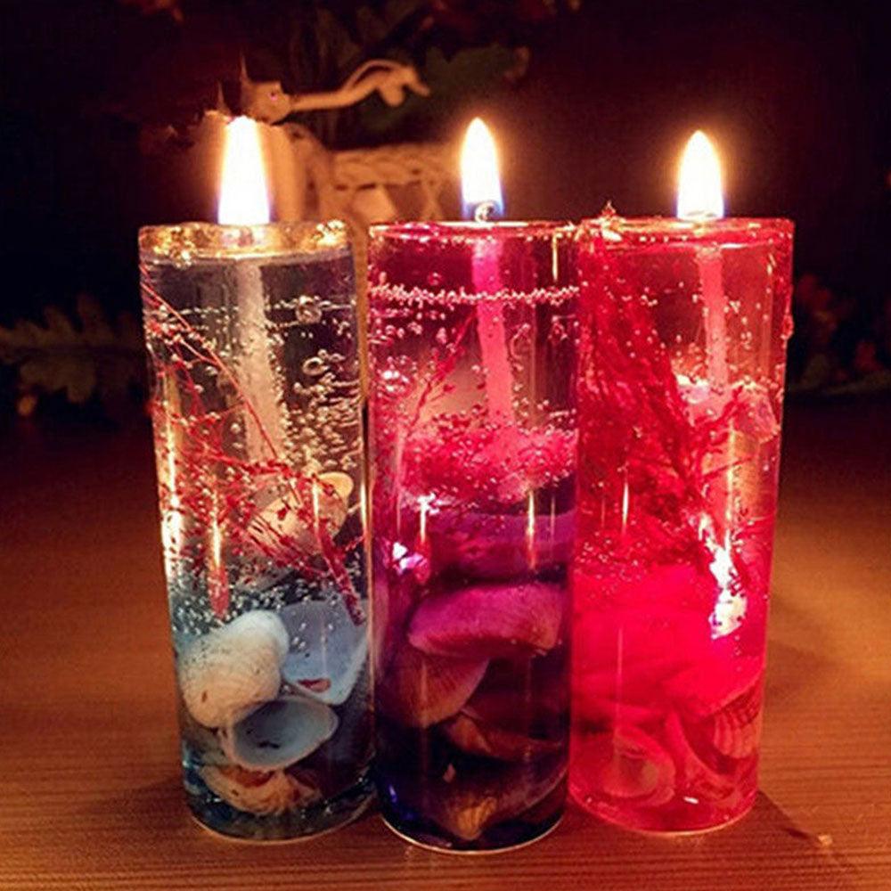 Candle Color Fragrance Smokeless Candle Ocean Shell Jelly Candle Scented Pillar Candles Ocean Scented Candles Long Lasting Blue Candles for Home Scented Candles ForWedding Valentine's Day Christmas - 3pcs - STCN8588JDFHNN