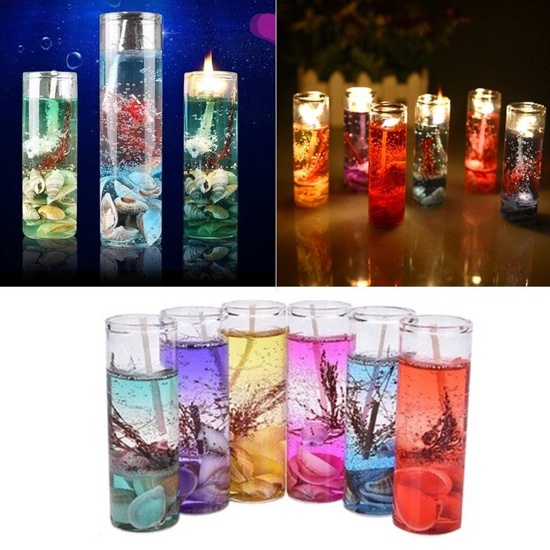 Candle Color Fragrance Smokeless Candle Ocean Shell Jelly Candle Scented Pillar Candles Ocean Scented Candles Long Lasting Blue Candles for Home Scented Candles ForWedding Valentine's Day Christmas - - STCN8588JDFHNN
