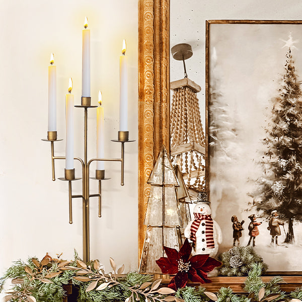 Freestanding Antique Iron Candelabra, Set of Two - - Sale
