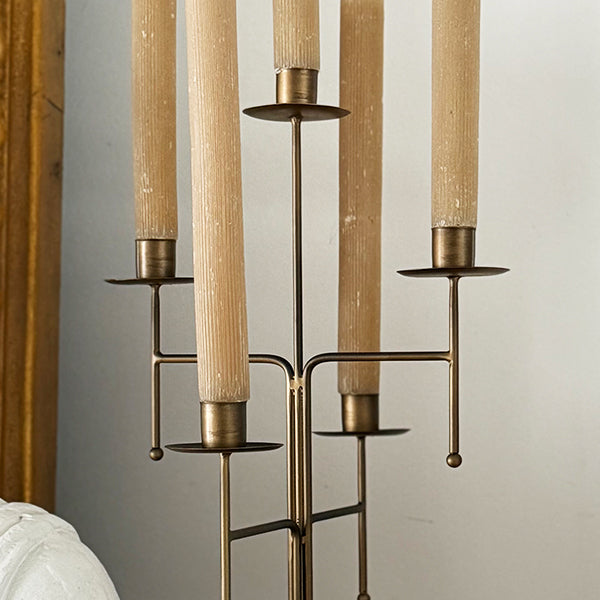 Freestanding Antique Iron Candelabra, Set of Two - - Sale