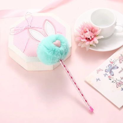 1X Candy Plush Rabbit Gel Pen - Green -