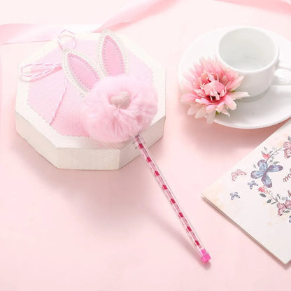 1X Candy Plush Rabbit Gel Pen - Light Pink -