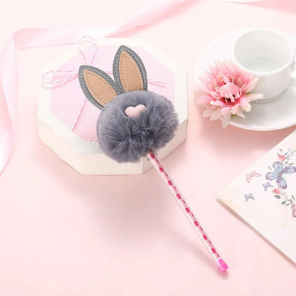 1X Candy Plush Rabbit Gel Pen - Gray -