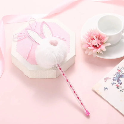 1X Candy Plush Rabbit Gel Pen - White -