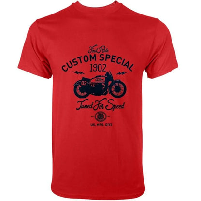 Men's Casual Cotton T-Shirt - Red -