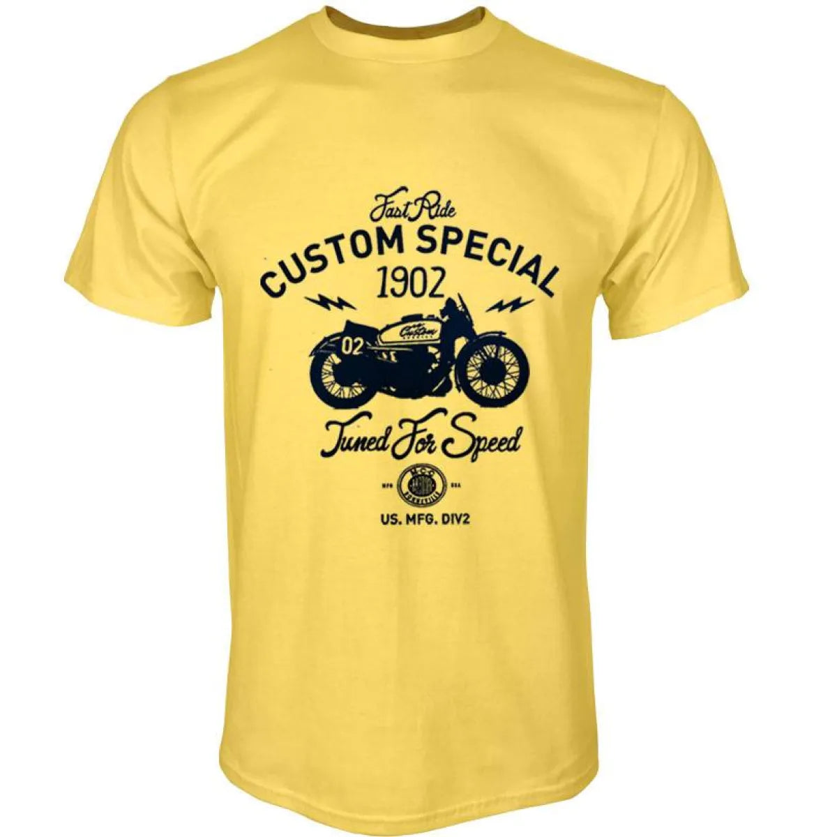 Men's Casual Cotton T-Shirt - Yellow -