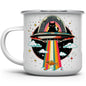Cat UFO Abduction Camp Mug - -