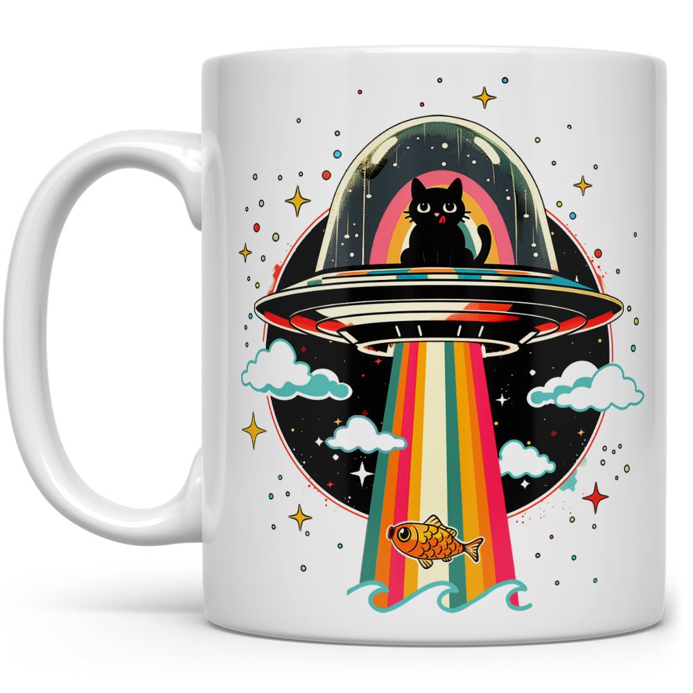 Cat UFO Abduction Mug - 11oz -