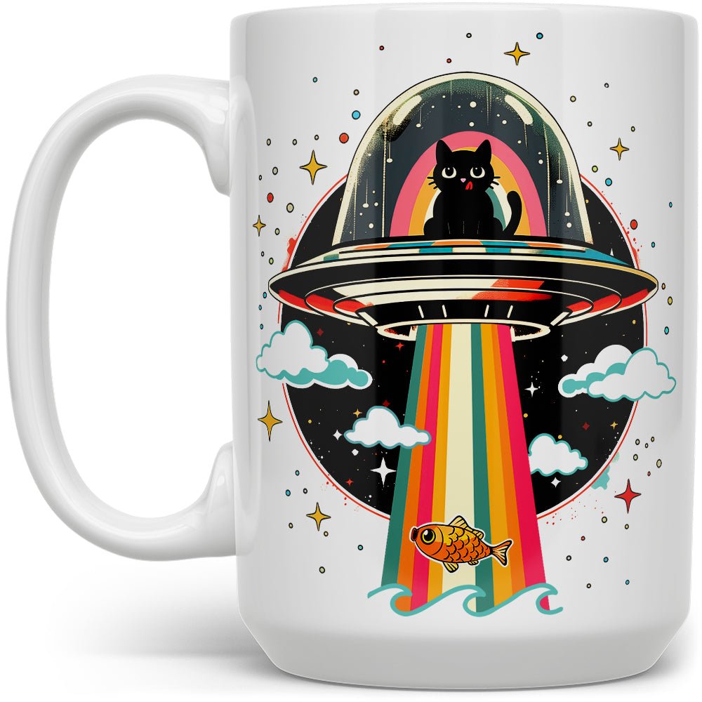 Cat UFO Abduction Mug - 15oz -