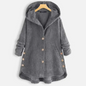 Loose Plus Size Retro Corduroy Coat - Grey S - coat