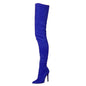 Sleek Suede Stiletto Over-the-Knee Boots - Sapphire 41 -