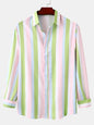 Men's Striped Collared Neck Shirt - Stripe -