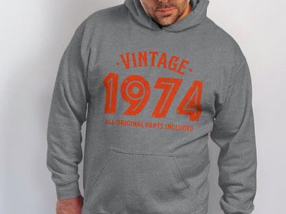 Vintage 1974 All Original Parts Included Design Hoodie- Cloud 16 Clothing Co.- {{Product type}}