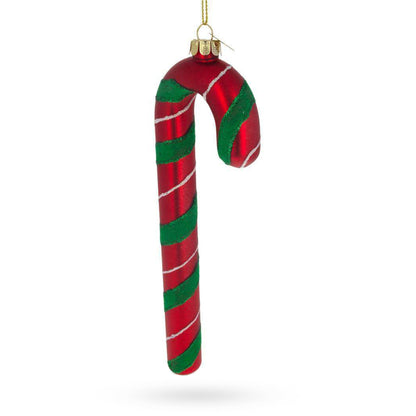 Striped Candy Cane Glass Christmas Ornament - - Christmas Ornaments > Food > Desserts
