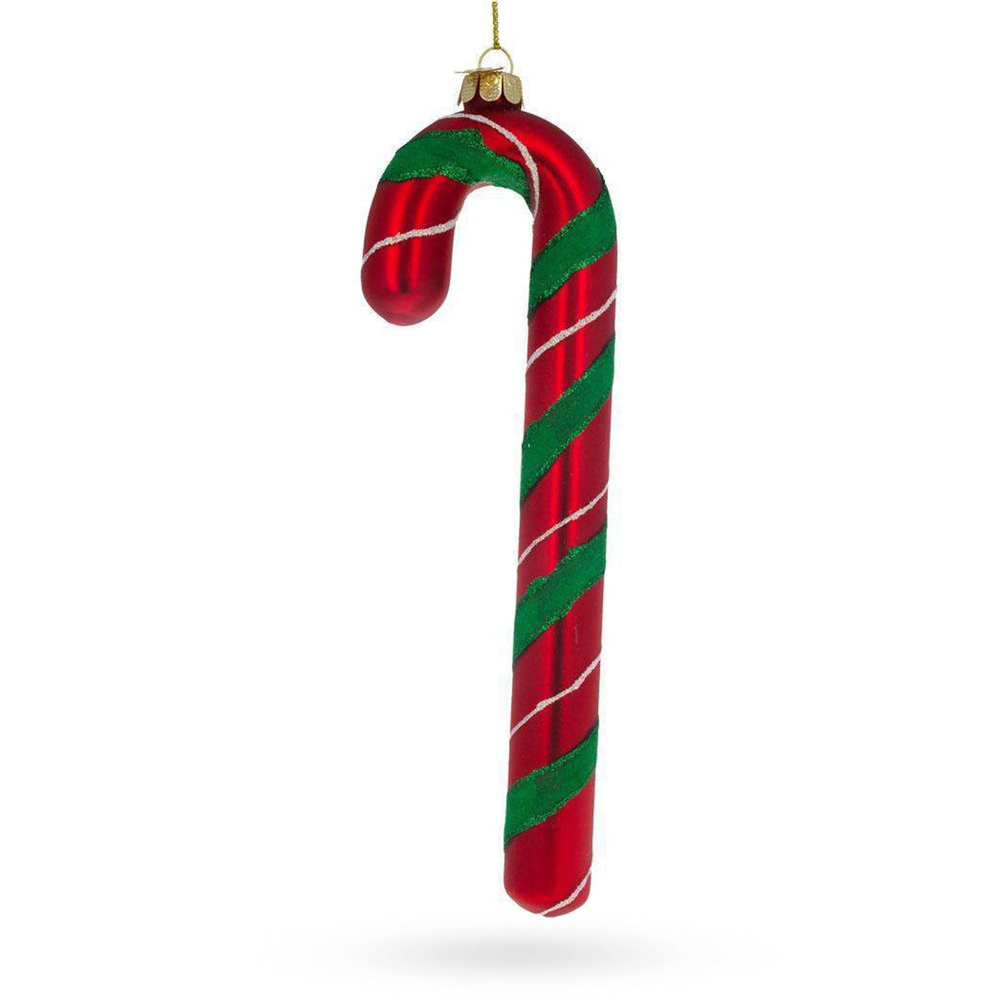 Striped Candy Cane Glass Christmas Ornament - - Christmas Ornaments > Food > Desserts