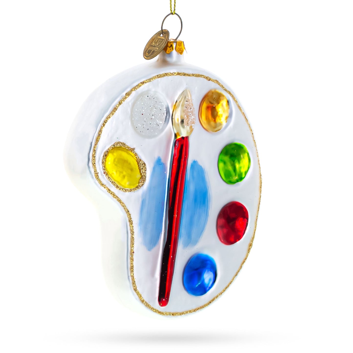 Artist's Color Palette Glass Christmas Ornament - - Christmas Ornaments > Hobby