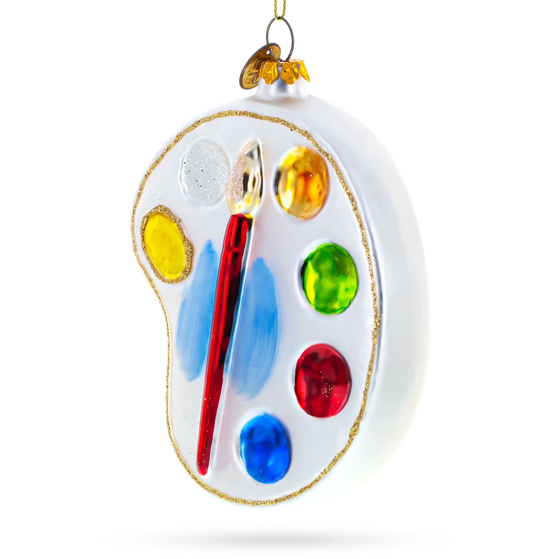 Artist's Color Palette Glass Christmas Ornament - - Christmas Ornaments > Hobby