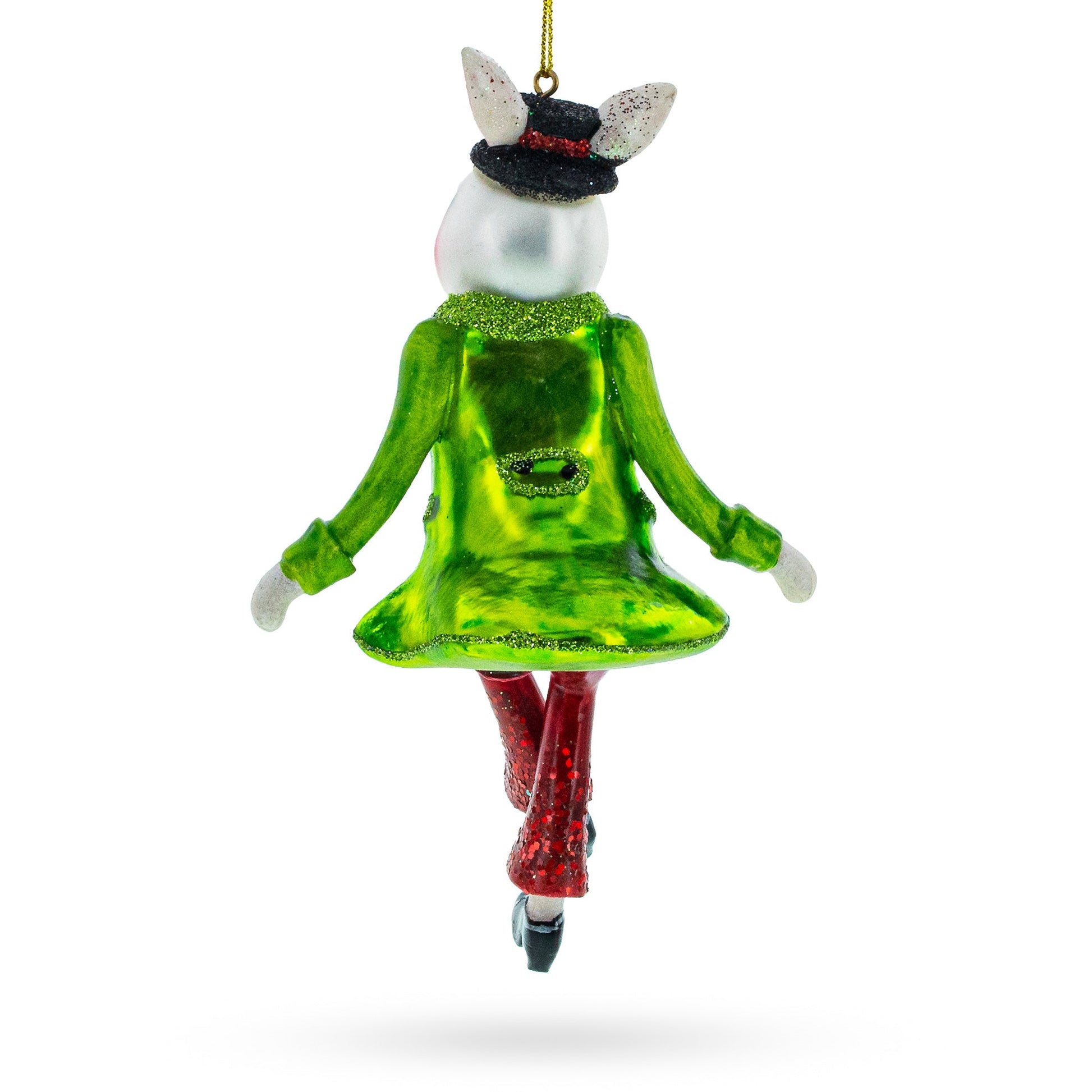 Alice in Wonderland A Dancing Hare Glass Christmas Ornament - - Christmas Ornaments > Fairy Tales