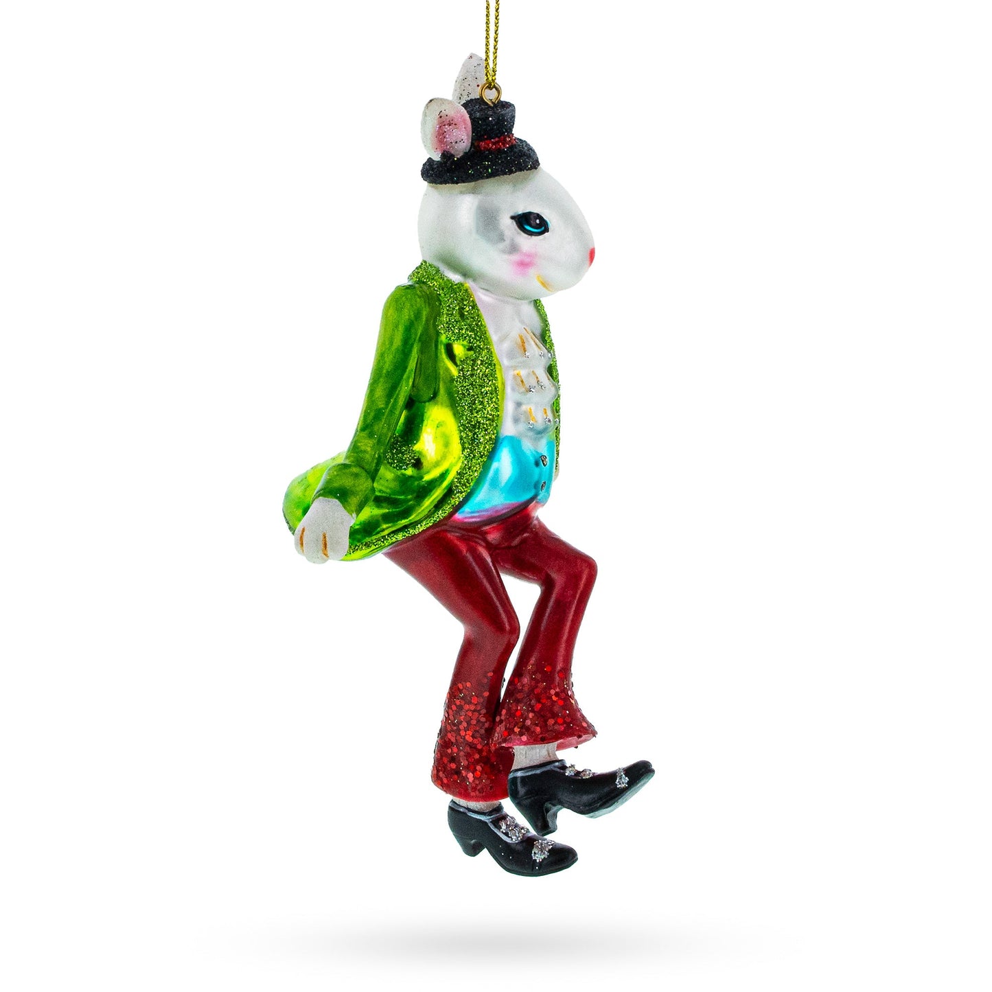 Alice in Wonderland A Dancing Hare Glass Christmas Ornament - - Christmas Ornaments > Fairy Tales