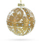 Gold Scroll with Jewel Accents Glass Ball Christmas Ornament - - Christmas Ornaments > Glamour